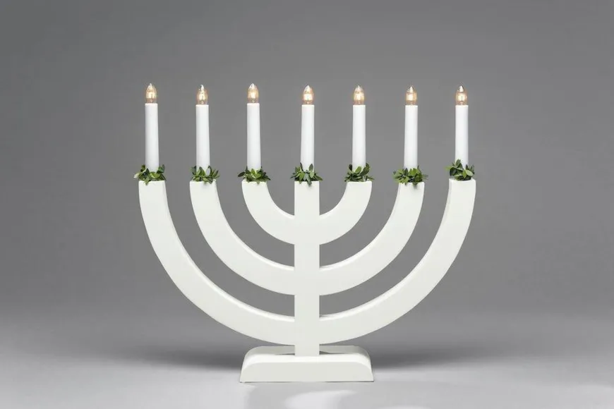 Adventsstake 7 armet - Hvit