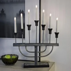 Adventsstake 7 armet ubehandlet metall