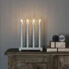 Adventsstake med stjerner - Lys grå