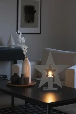 Adventsstjerne på fot 35 cm