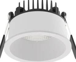 Aria D75 lavtbyggende downlight 7W 2700K IP44 m/flicker free dimbar driver - Hvit