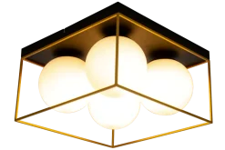 Astro taklampe 36x36 cm - Svart/opal/gullfarget