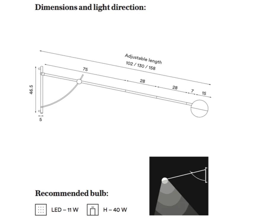 Balancer vegglampe