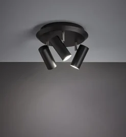 Barcelona taklampe Svart 3 spotter - Svart