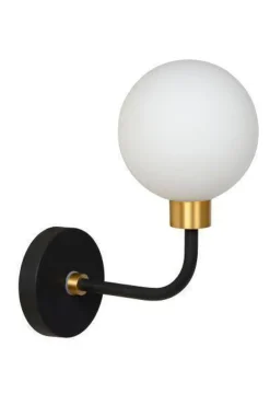 Berend vegglampe IP44 - Svart/Opal