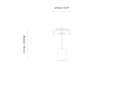 Blossi bærbar bordlampe 3W 2700 Kelvin IP65 - Oppladbar