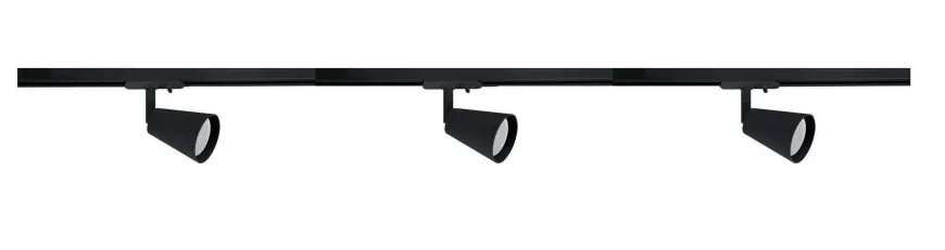 Bocca spotskinne 3 spotter 1 meter - Svart
