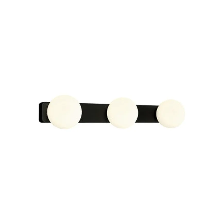 Brazos trippel vegglampe IP44 - Opal/Sort