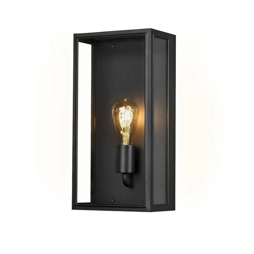 Carpi vegglampe utendørs IP44 - Svart/Klart glass