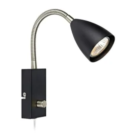 Ciro flex vegglampe - Svart/stål - Svart / Stål