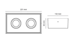 Cube 2x DimToWarm 2x6W LED 2000-2800K Ra>95 - Matt hvit