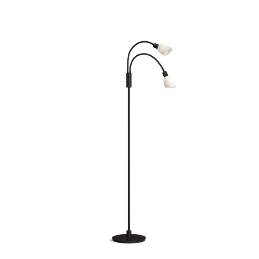 Cut dobbel gulvlampe - Svart/Hvit