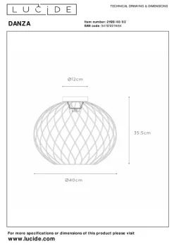 Danza taklampe 40 cm