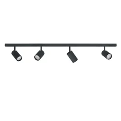 Designline Tube komplett 1.9 meter spotskinne med 4 spotter GU10 - Svart