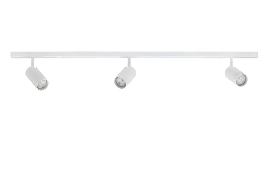 Designline Tube komplett 1,9 meter spotskinne med 3 spotter GU10 - Hvit