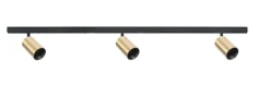 Designline Tube Pro komplett 1.9 meter spotskinne med 3 spotter GU10 - Svart/Messing