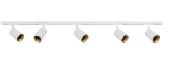 Designline Tube Pro komplett 1,9 meter spotskinne med 5 spotter GU10 - Hvit