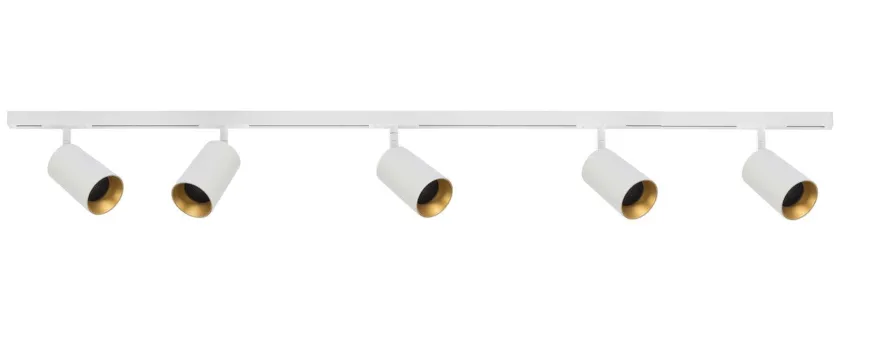 Designline Tube Pro komplett 1,9 meter spotskinne med 5 spotter GU10 - Hvit