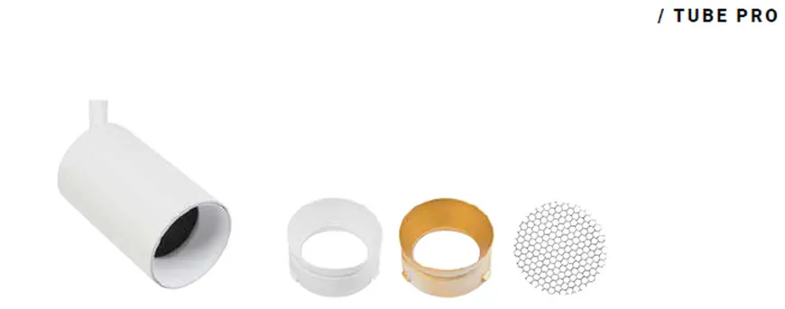 Designline Tube Pro komplett 1,9 meter spotskinne med 4 spotter GU10 - Hvit