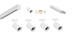 Designline Tube Pro komplett 1,9 meter spotskinne med 4 spotter GU10 - Hvit
