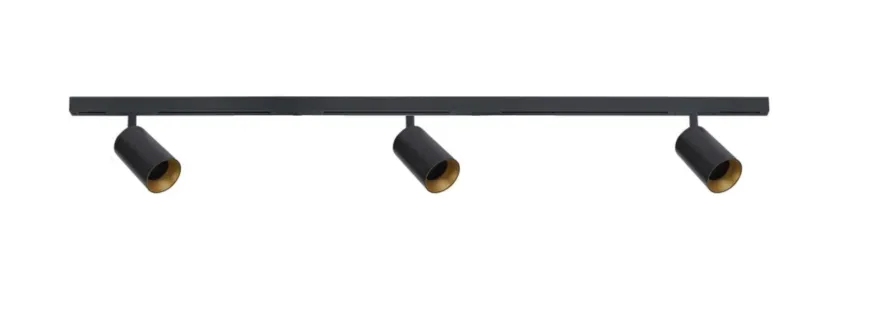 Designline Tube Pro komplett 1.9 meter spotskinne med 3 spotter GU10 - Svart