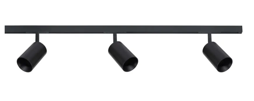 Designline Tube Pro komplett 1 meter spotskinne med 3 spotter GU10 - Svart