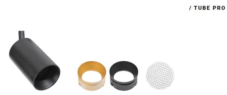 Designline Tube Pro komplett 1 meter spotskinne med 3 spotter GU10 - Svart