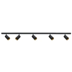 Designline Tube Pro komplett 1.9 meter spotskinne med 5 spotter GU10 - Svart