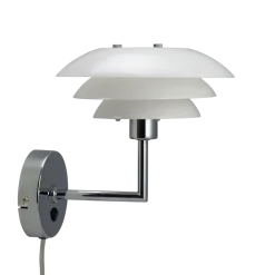 DL20 vegglampe - Krom/Opal glass