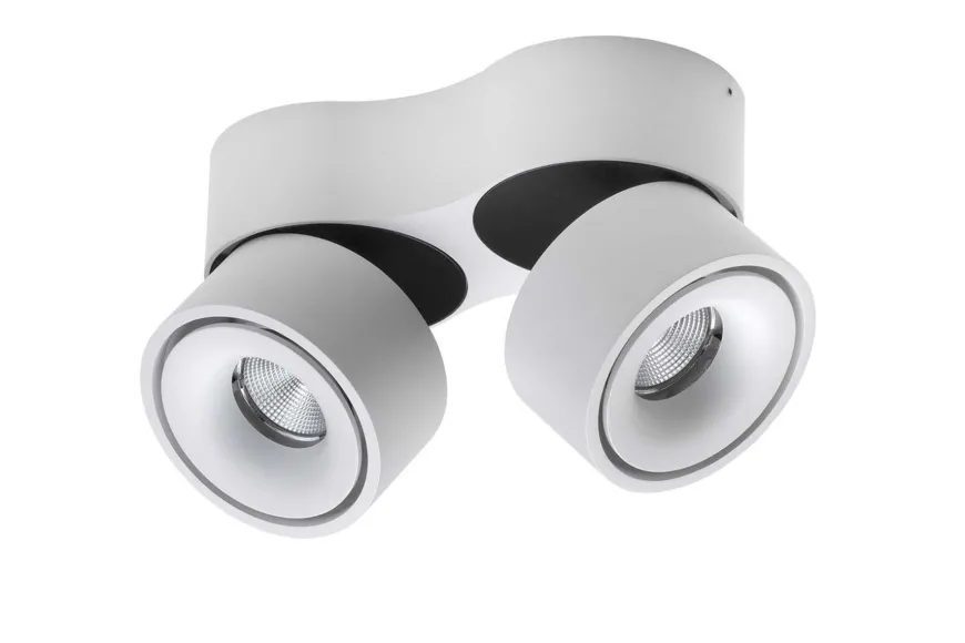 Easy W2100 Double takspot 2x10W 2700K Dimbar Hull for ledning - Hvit
