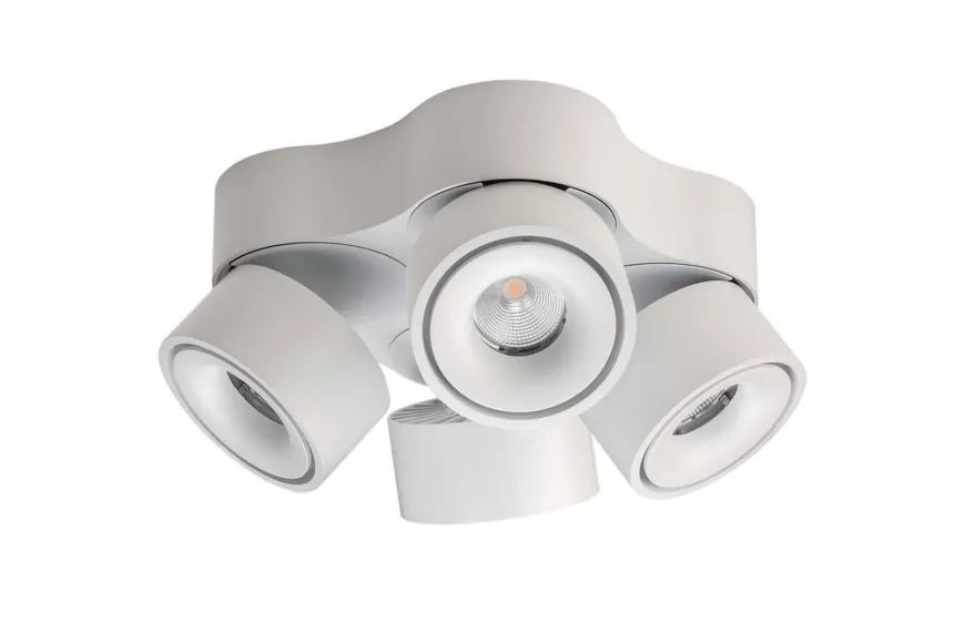 Easy W4100 Quattro 4x10W 2700K Dimbar Hull for ledning - Hvit