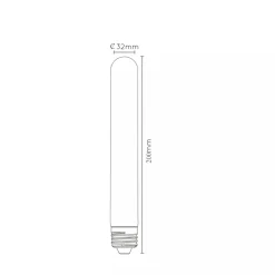E27 Filament lyspære T32 20 cm 2200 Kelvin 5W Dimbar