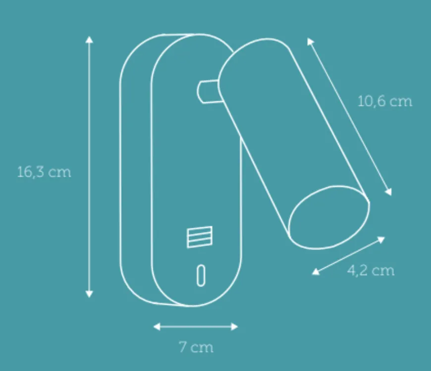 Ego vegglampe dimbar m/ USB - Hvit