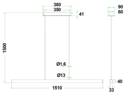 Era 1500 takpendel 27W LED 2700 Kelvin RA90 dimbar