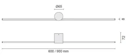 Eros 900 vegglampe IP44 dimbar - Hvit