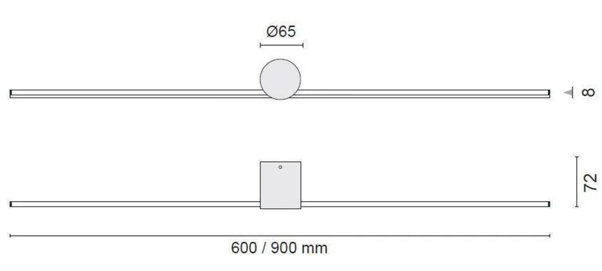 Eros 900 vegglampe IP44 dimbar - Hvit