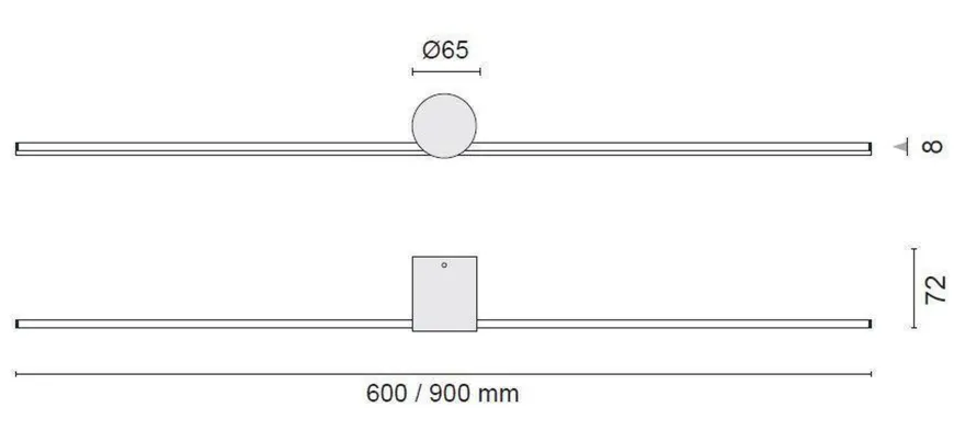 Eros 900 vegglampe IP44 dimbar - Svart