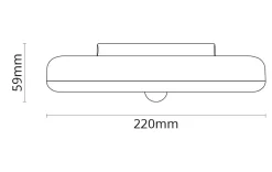 Etne taklampe 22 cm 11W 3000K PIR Sensor - Hvit
