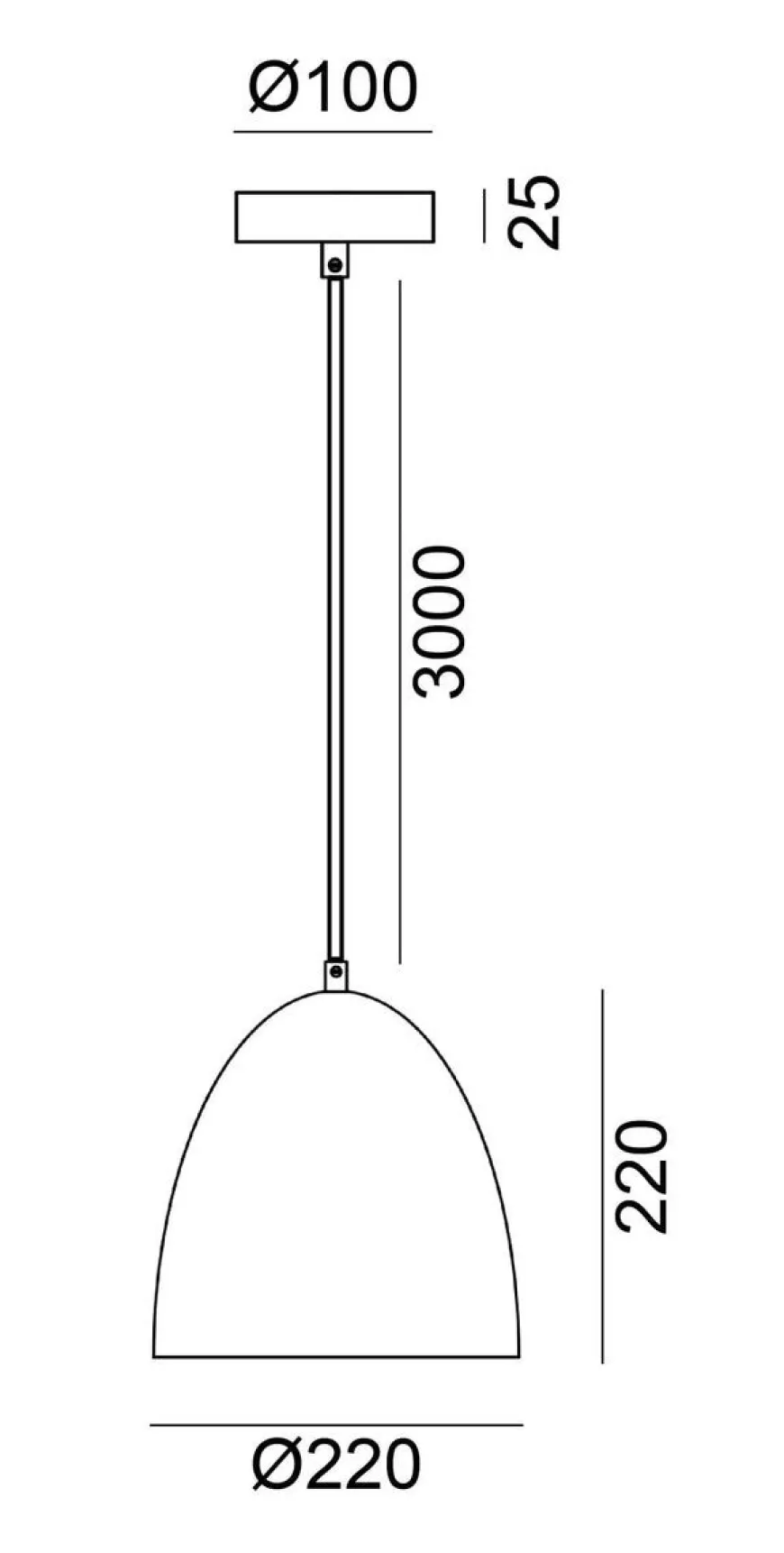 Fiola takpendel 22 cm