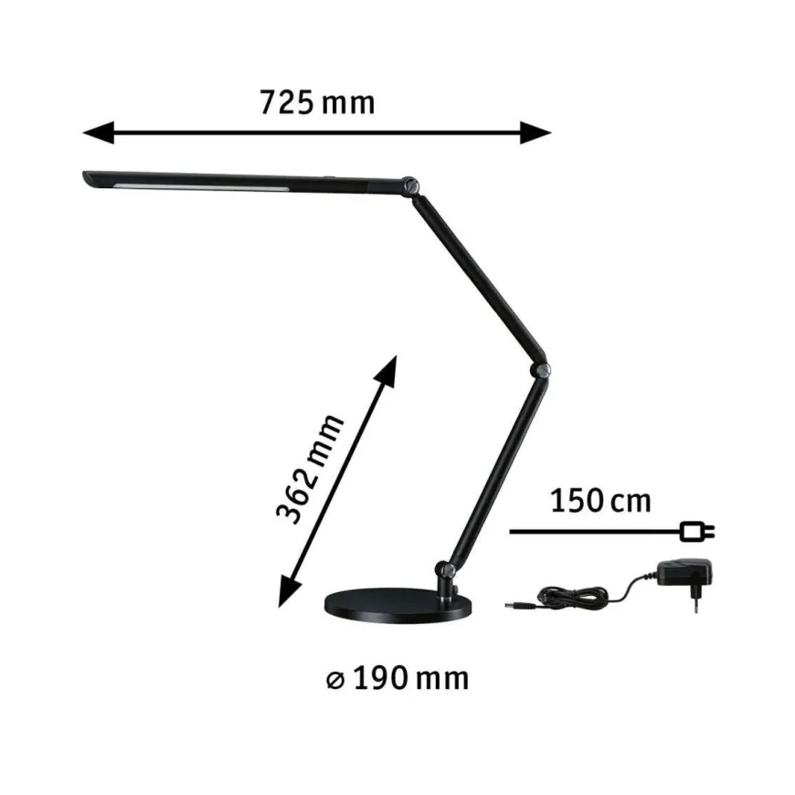 Flexbar skrivebordslampe 9,5W 3000 Kelvin - 3-step dim