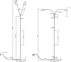 Flexi K2 gulvlampe 2x3W Dimbar - Svart