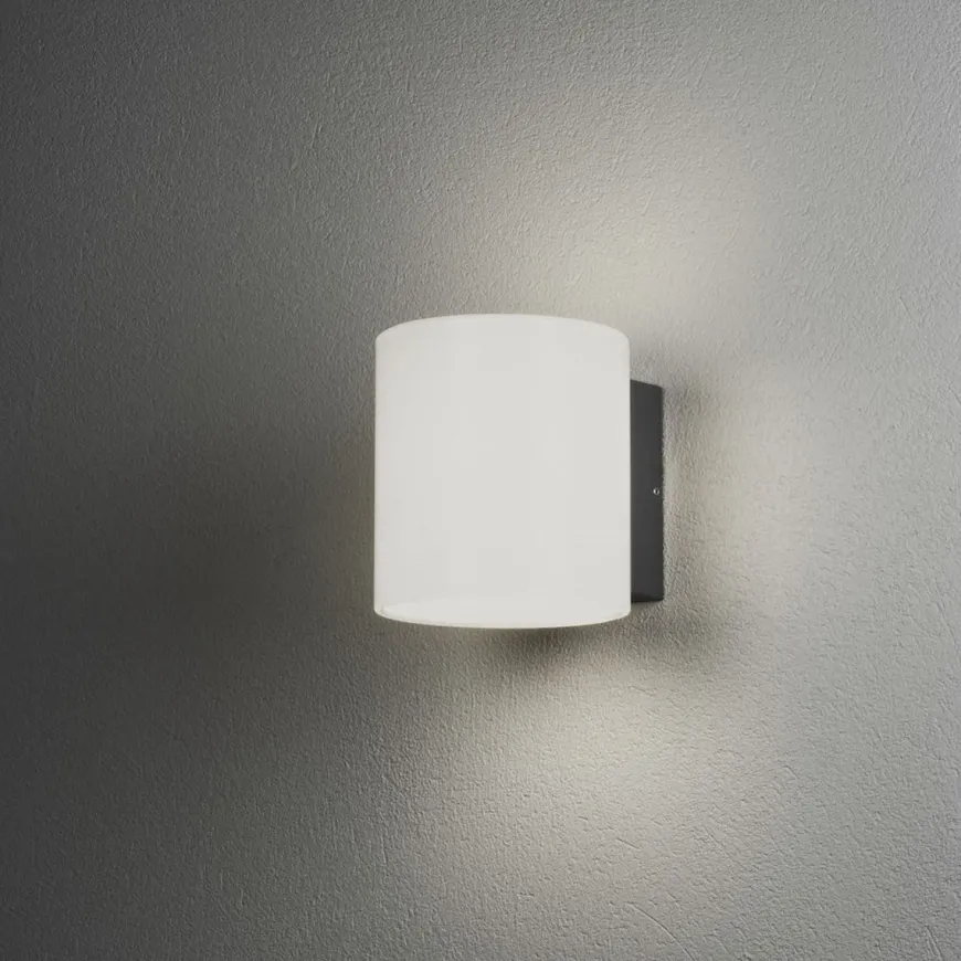 Foggia vegglampe opp/ned utendørs IP54 10W - Antrasitt grå/Opal