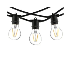 Garden Garland utendørs lysslynge 9 meter 15 lys IP65 ekstra slynge - Svart
