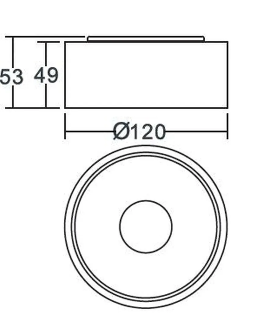 Halo 105 utenpåliggende downlight 8,9W Dimbar - Svart