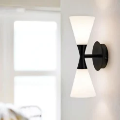 Harlekin Duo vegglampe - Matt Svart