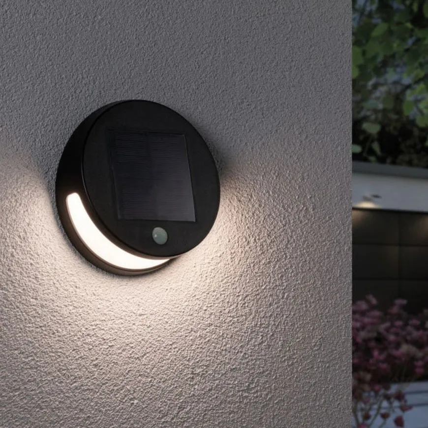 Helena vegglampe utendørs 3W 3000 Kelvin m/bevegelses sensor - Solcelle