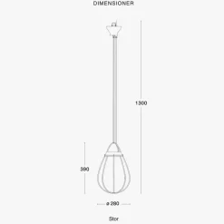 Hobo takpendel 28 cm - Rå messing/Hvit