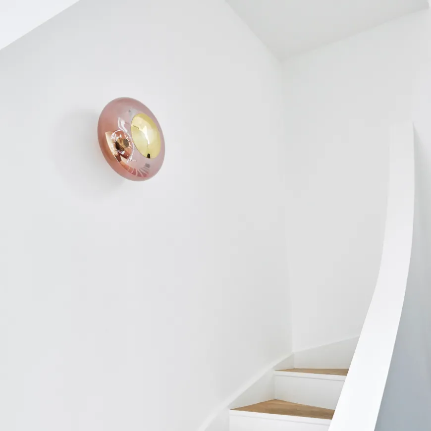 Horizon taklampe/vegglampe S - Korall/Gull