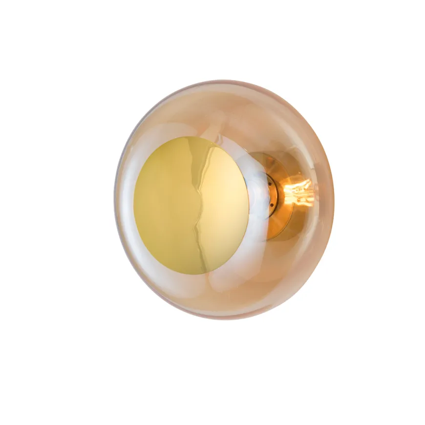 Horizon taklampe/vegglampe S Golden Smoke/gull