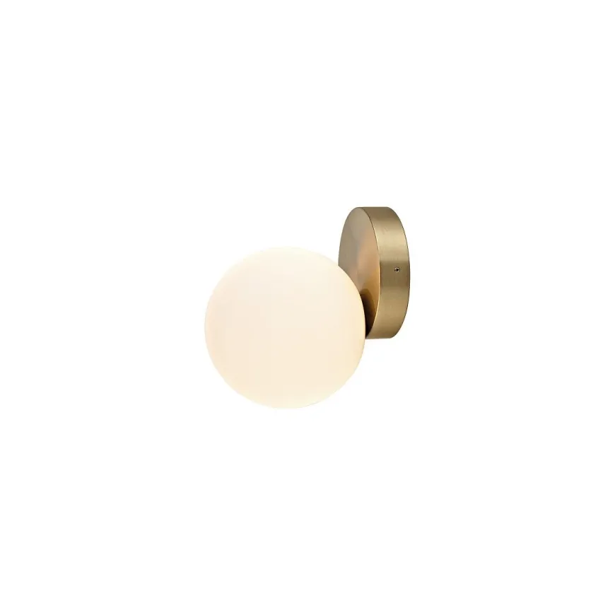Ice Ball vegglampe antikk messing/hvit